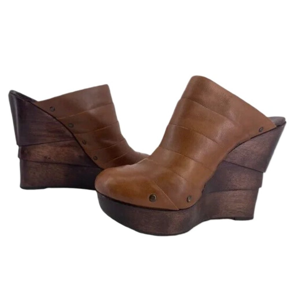 Diane Von Furstenberg Octavia Brown Wedge Hels
